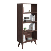 Libreria verticale con quattro 0, cm 54 x 25 x 121, colore noce