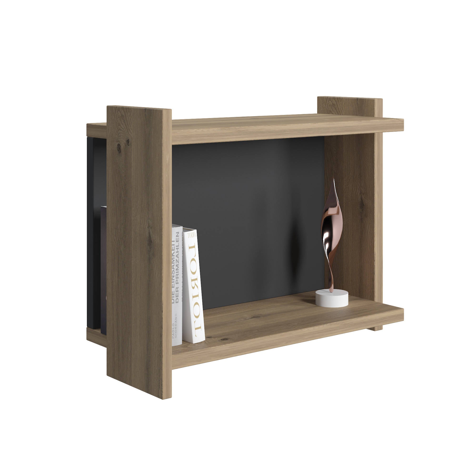 Libreria pensile da 0, cm 45 x 51 x 35, colore quercia e antracite
