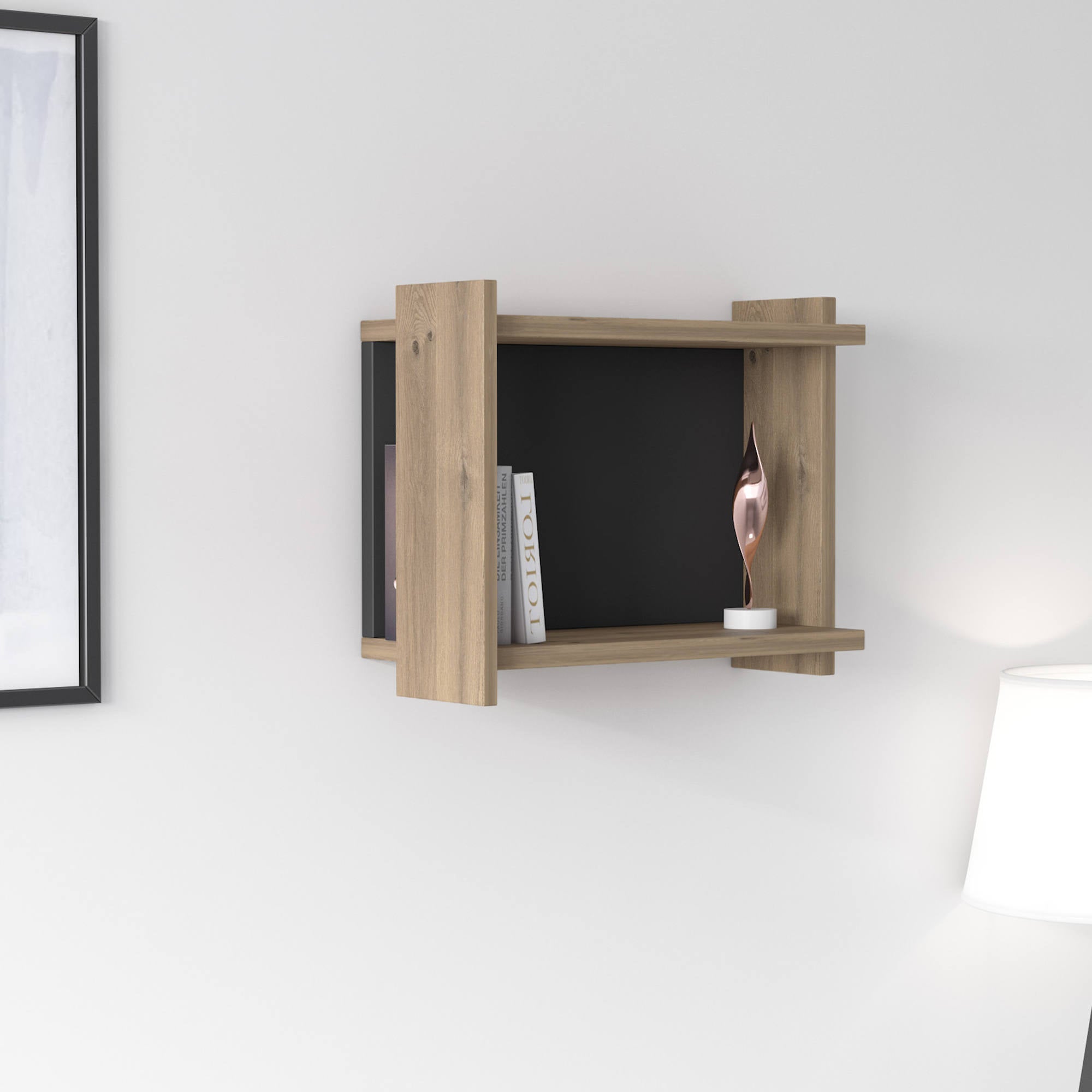 Libreria pensile da 0, cm 45 x 51 x 35, colore quercia e antracite