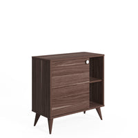 Credenza con un'anta battente e 0, cm 75 x 35 x 74, colore noce