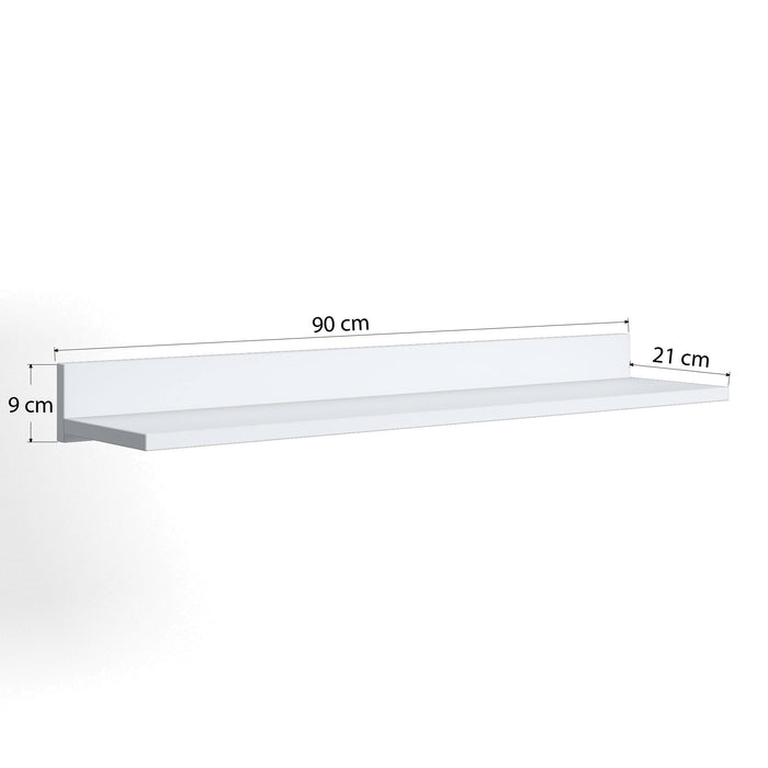 Mensola 0, cm 90 x 21 x 9, colore bianco