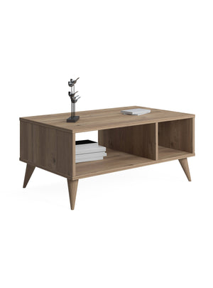 Tavolino da caffÃ¨ con due 0, cm 90 x 55 x 40, colore quercia