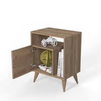 Comodino con anta 0, cm 50 x 37 x 65, colore quercia