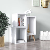 Moderna libreria con tre scomparti 0, cm 60 x 27 x 65, colore bianco