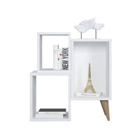 Moderna libreria con tre scomparti 0, cm 60 x 27 x 65, colore bianco