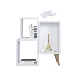 Moderna libreria con tre scomparti 0, cm 60 x 27 x 65, colore bianco