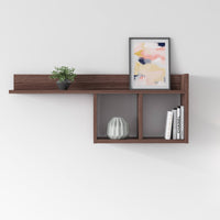 Mensola da muro con due 0, cm 90 x 18 x 35, colore noce