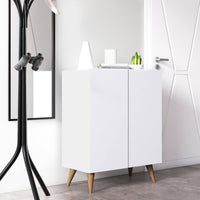 Scarpiera con due ante battenti e quattro ripiani 0, cm 70 x 37 x 88, colore bianco