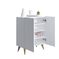 Scarpiera con due ante battenti e quattro ripiani 0, cm 70 x 37 x 88, colore bianco