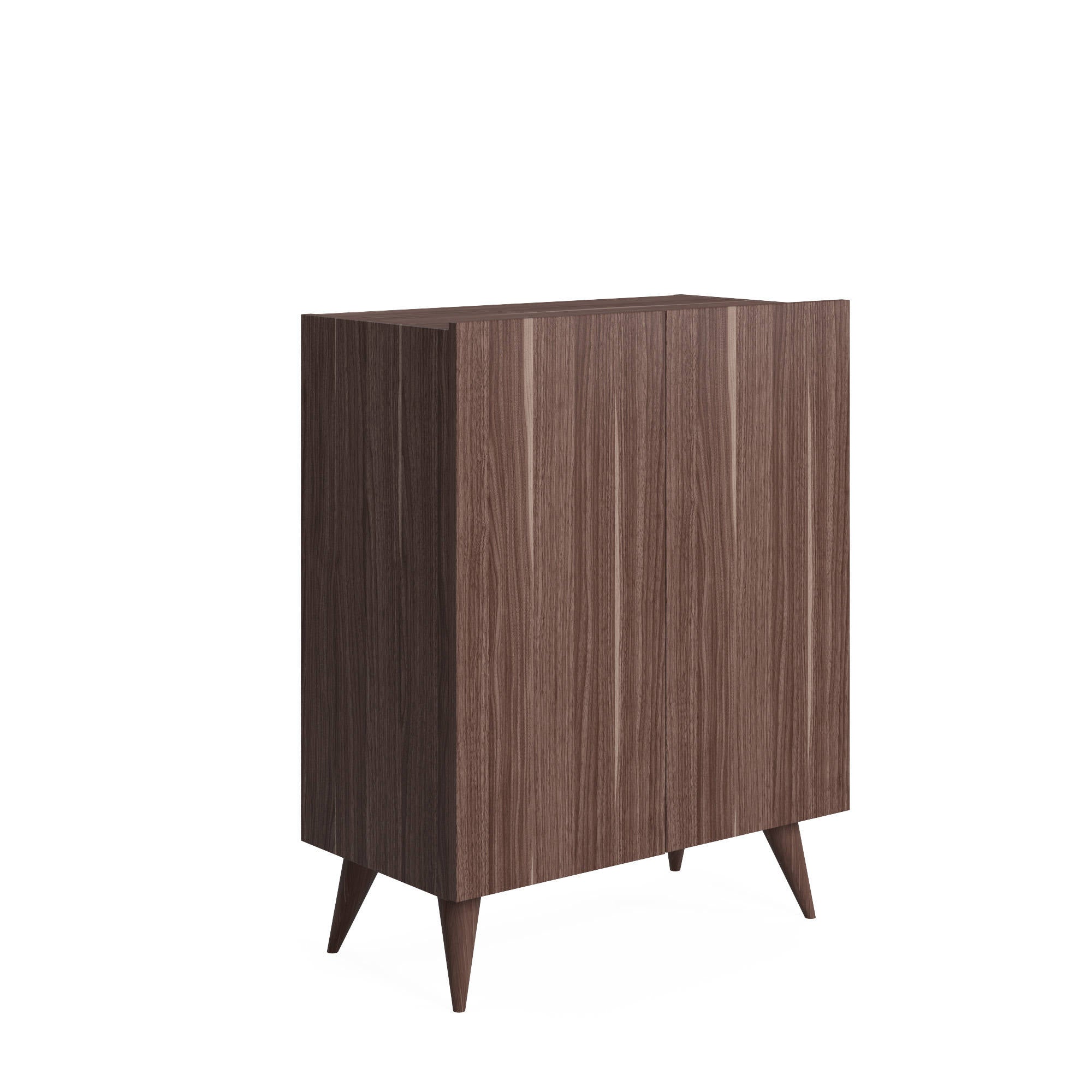 Scarpiera con due ante battenti e quattro ripiani 0, cm 70 x 37 x 88, colore noce