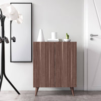 Scarpiera con due ante battenti e quattro ripiani 0, cm 70 x 37 x 88, colore noce