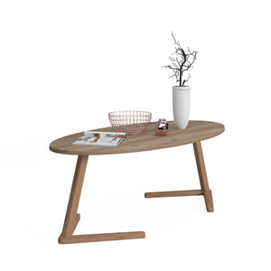 Tavolino moderno con piano 0, cm 120 x 50 x 43, colore quercia