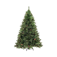 Albero di Natale Camden, Albero artificiale extra folto, Albero effetto reale in PVC con Pigne incluse, 1698 rami, Altezza cm 270