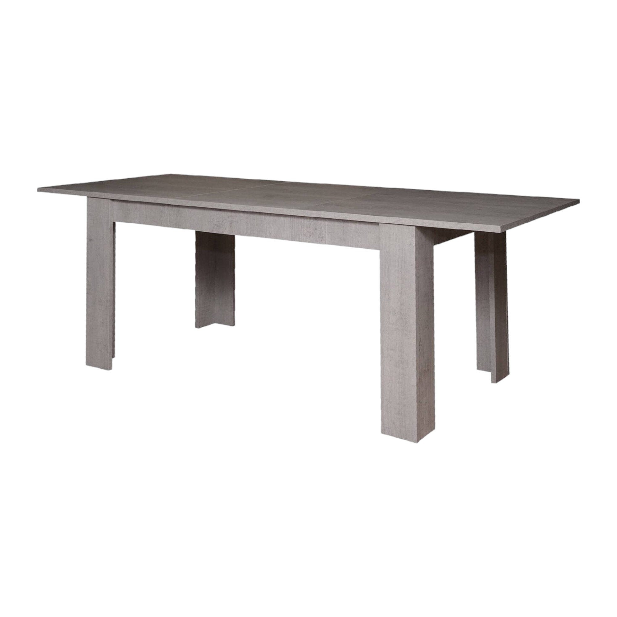 Tavolo allungabile Artino, Tavolo da pranzo estensibile, Consolle multiuso con allunghe, Cm 160x88h75, Cemento