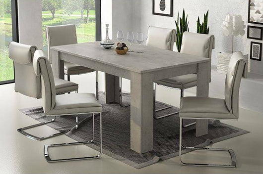 Tavolo allungabile Artino, Tavolo da pranzo estensibile, Consolle multiuso con allunghe, Cm 160x88h75, Cemento