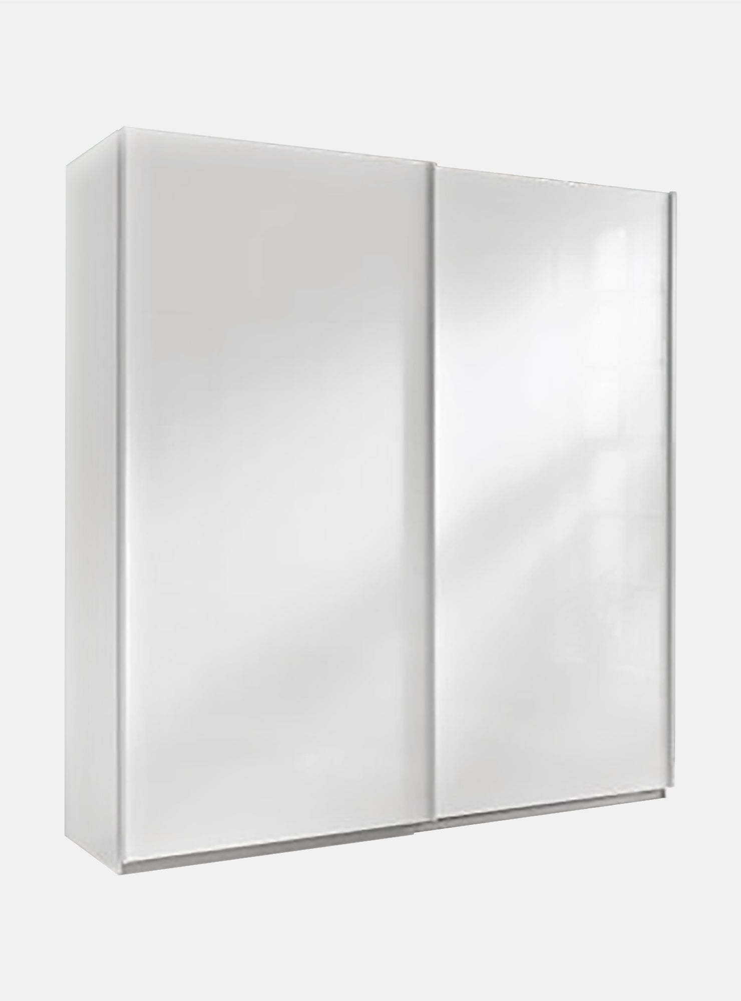 Guardaroba 0, Armadio moderno a 2 ante scorrevoli, Mobile moderno da camera con tubo appendiabiti e ripiano, Made in Italy, Cm 202x67h222, Bianco