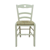 Sedia 0, Sedia classica in legno color Sabbia, Ideale per sala da pranzo, cucina o salotto, Made in Italy, Cm 45x47h88, con fondello in Paglia