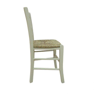 Sedia 0, Sedia classica in legno color Sabbia, Ideale per sala da pranzo, cucina o salotto, Made in Italy, Cm 45x47h88, con fondello in Paglia