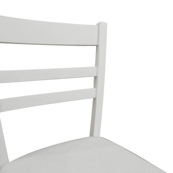 Sedia 0, Sedia classica in legno con fondello in ecopelle , Ideale per sala da pranzo, cucina o salotto, Cm 41x43h86, Bianco, Singola