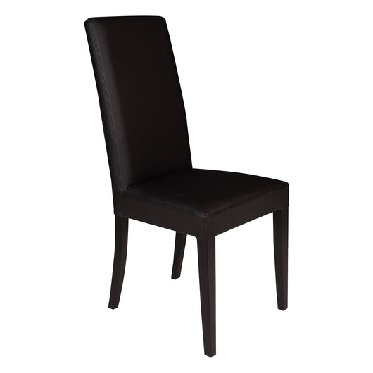 Sedia 0, Sedia moderna in legno con rivestimento in ecopelle, Ideale per sala da pranzo, cucina o salotto, Cm 46x54h98, Nero