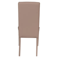 Sedia 0, Sedia moderna in legno con rivestimento in ecopelle, Ideale per sala da pranzo, cucina o salotto, Cm 46x54h98, Sabbia