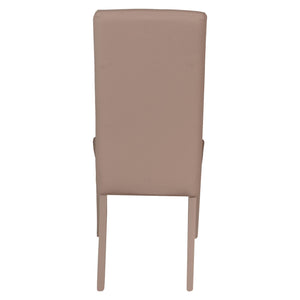 Sedia 0, Sedia moderna in legno con rivestimento in ecopelle, Ideale per sala da pranzo, cucina o salotto, Cm 46x54h98, Sabbia