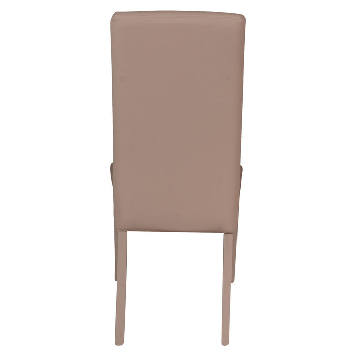 Sedia 0, Sedia moderna in legno con rivestimento in ecopelle, Ideale per sala da pranzo, cucina o salotto, Cm 46x54h98, Sabbia