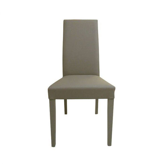 Sedia 0, Sedia moderna in legno con rivestimento in ecopelle, Ideale per sala da pranzo, cucina o salotto, Cm 46x54h98, Grigio