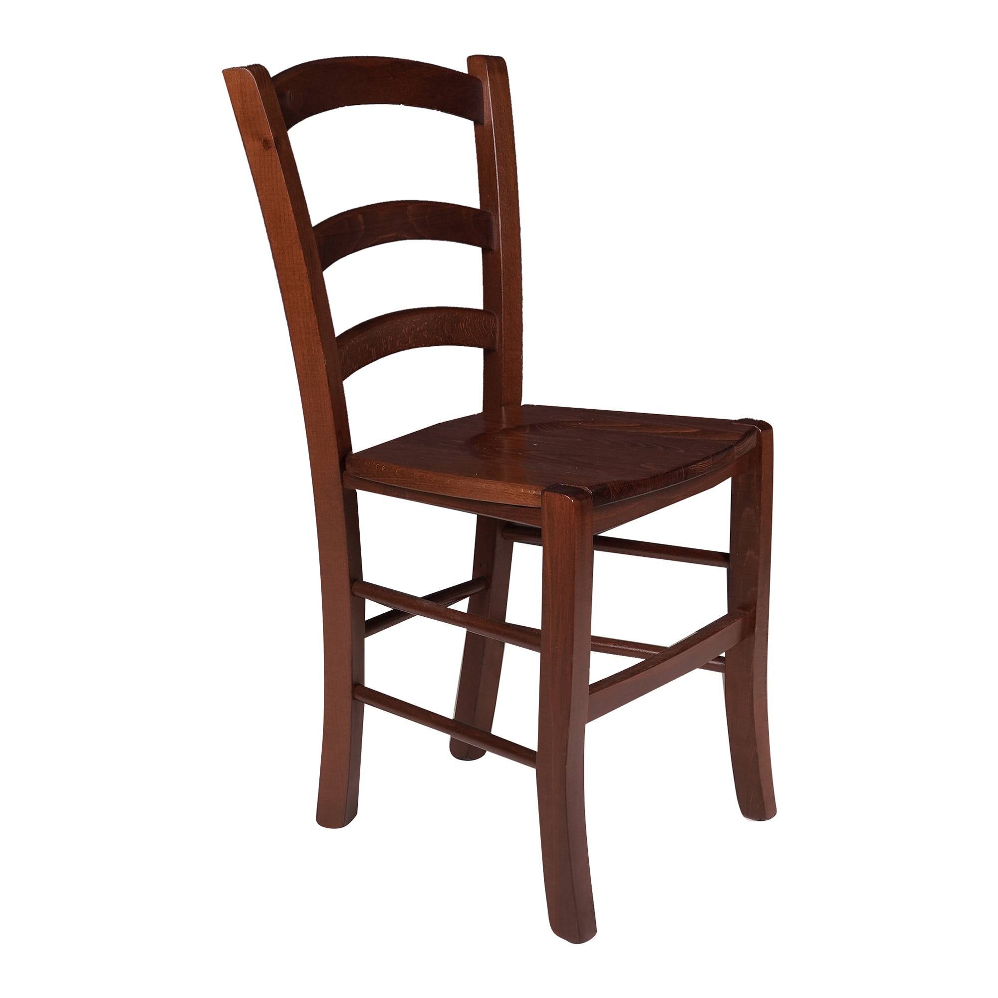 Sedia 0, Sedia classica in legno color Noce, Ideale per sala da pranzo, cucina o salotto, Made in Italy, Cm 44x45h87, con fondello in Legno