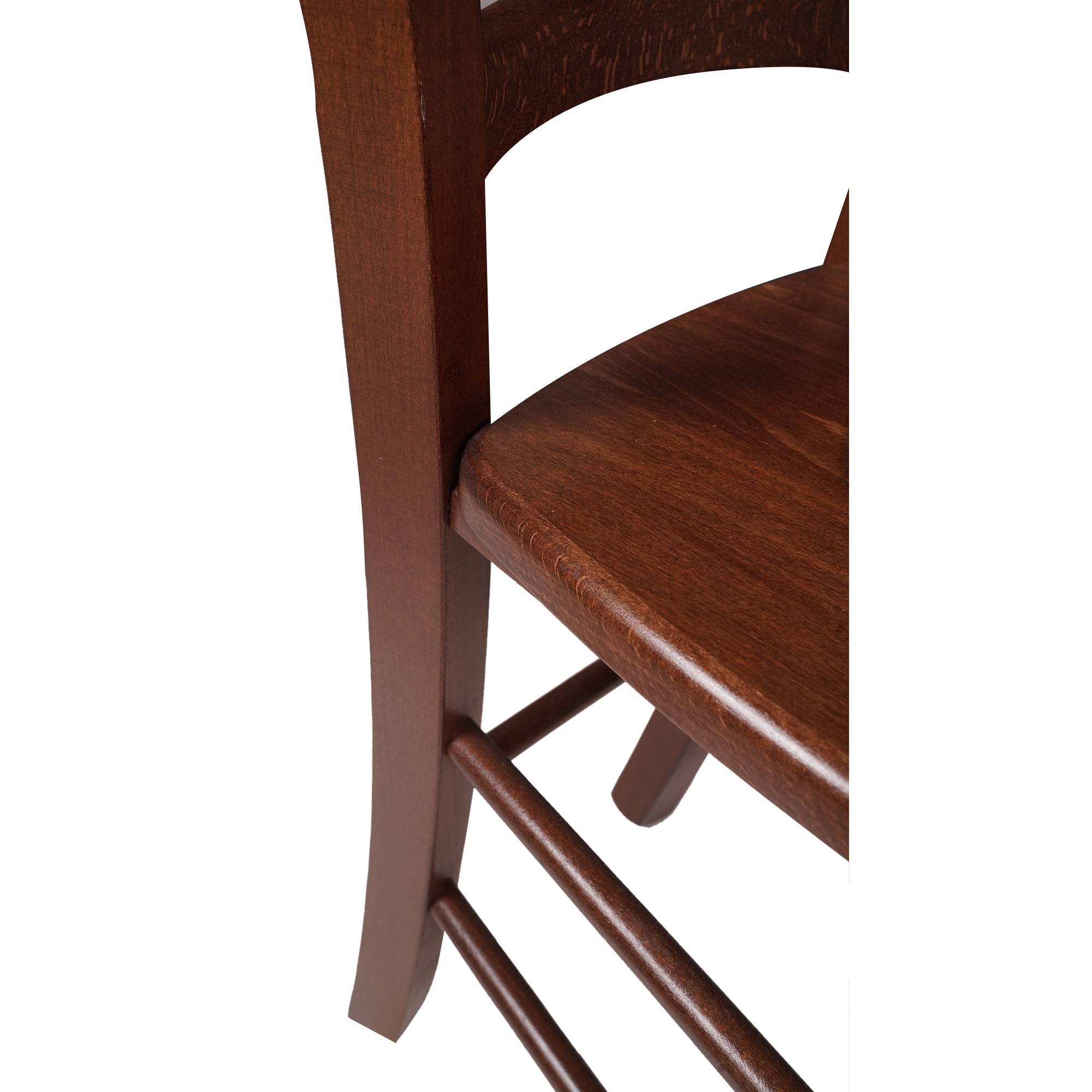 Sedia 0, Sedia classica in legno color Noce, Ideale per sala da pranzo, cucina o salotto, Made in Italy, Cm 44x45h87, con fondello in Legno