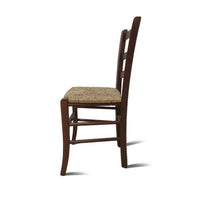 Sedia 0, Sedia classica in legno color Noce, Ideale per sala da pranzo, cucina o salotto, Made in Italy, Cm 44x45h87, con fondello in Paglia