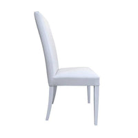 Sedia 0, Sedia moderna in legno con rivestimento in ecopelle, Ideale per sala da pranzo, cucina o salotto, Cm 46x54h98, Bianco