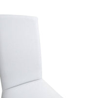 Sedia 0, Sedia moderna in legno con rivestimento in ecopelle, Ideale per sala da pranzo, cucina o salotto, Cm 46x54h98, Bianco