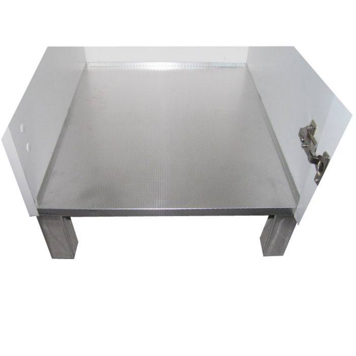 Mobile sottolavabo 0, Lavatoio con lavello, Mobile da bagno a 2 ante battenti ,Bianco e Olmo, Made in Italy, Cm 60x60h85