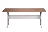 Panca in pino massello verniciato Dmalon, con top marrone, 110x37x45 cm