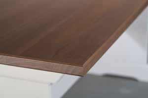 Panca in pino massello verniciato Dmalon, con top marrone, 110x37x45 cm