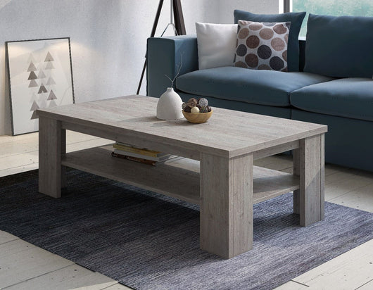 Tavolino da salotto 0, Tavolino da caffÃ¨ moderno, Tavolo basso da soggiorno, mobile portariviste, Cm 110x55h41, Quercia