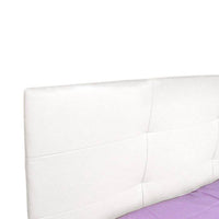 Letto piazza e mezza 0, Letto contenitore con testiera e giroletto imbottiti, Made in Italy, rete a doghe inclusa, adatto per materasso 120x190 Cm, Bianco