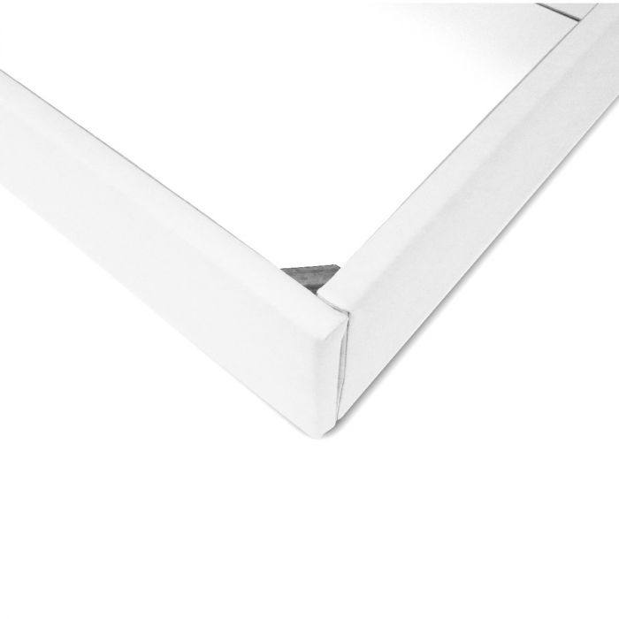 Letto piazza e mezza 0, Letto contenitore con testiera e giroletto imbottiti, Made in Italy, rete a doghe inclusa, adatto per materasso 120x190 Cm, Bianco