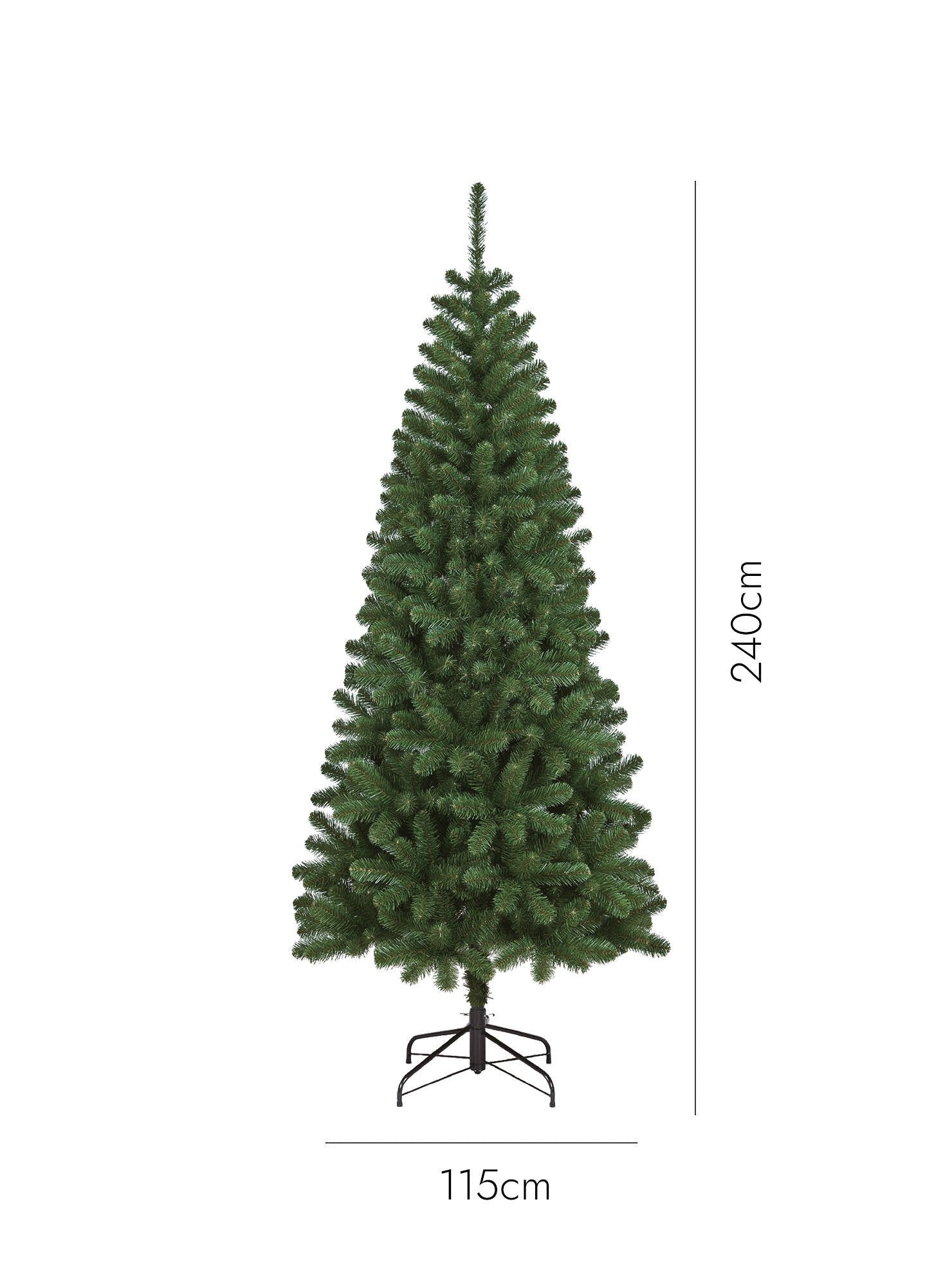 Albero di Natale Comet, Albero artificiale extra folto, Albero effetto reale in PVC, 948 rami, Altezza cm 240