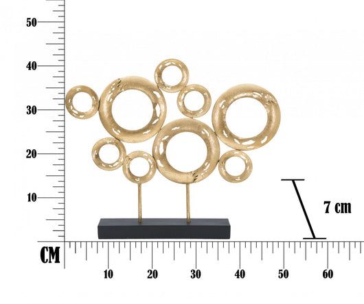Pannello decorativo, Ferro, Colore Oro, Misure: 49 x 7 x 41 cm
