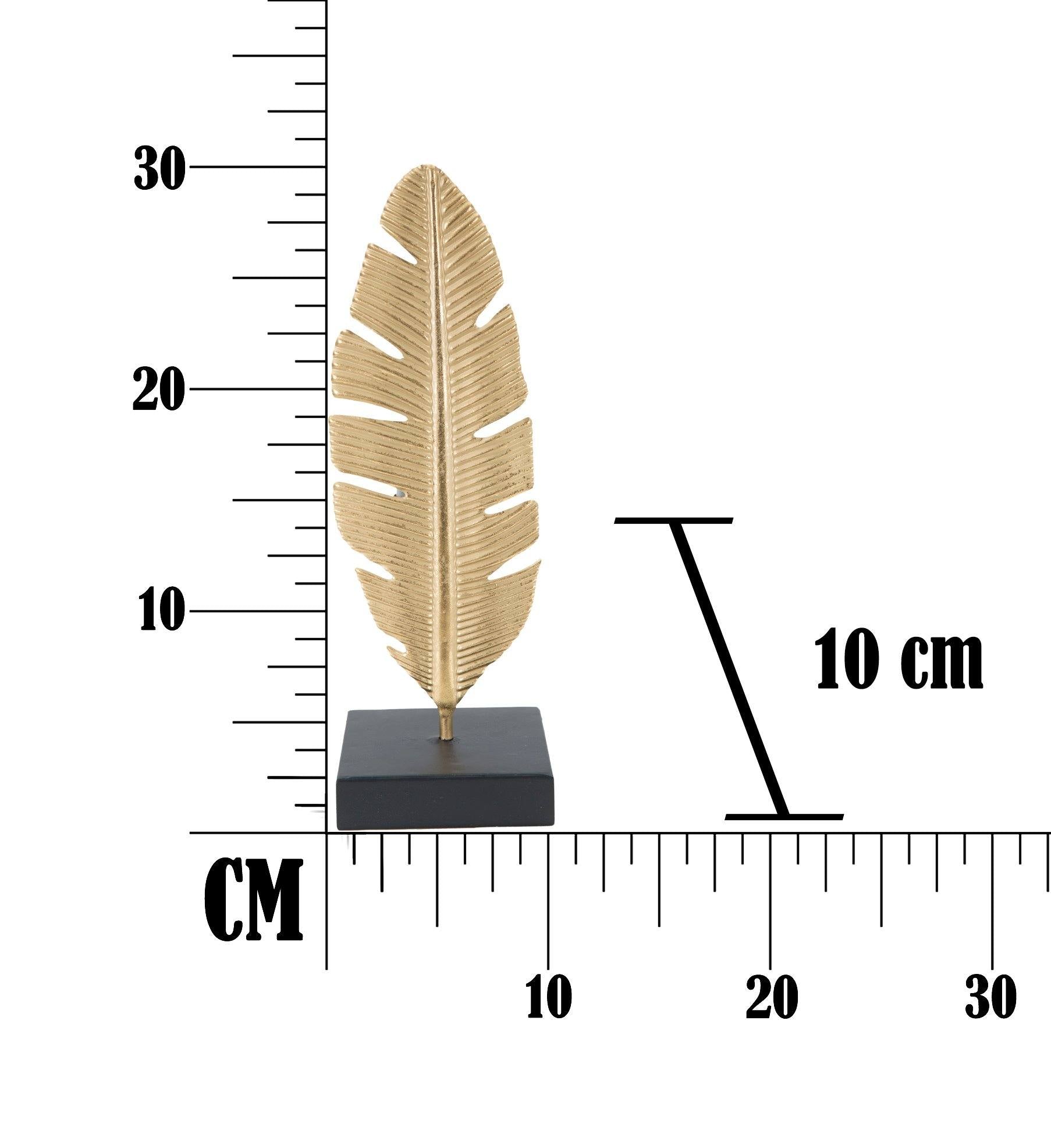 Pannello con piuma, Struttura in ferro, Colore oro, 10 x 34 x 10 cm