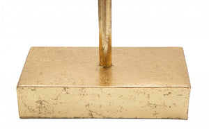 Pannello con foglia, Struttura in ferro, Colore oro, 10 x 56 x 55 cm