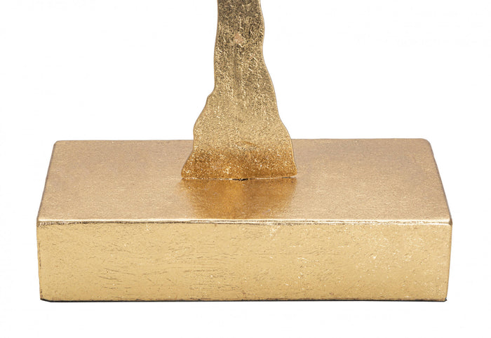 Pannello con albero, Struttura in ferro, Colore oro, 8 x 41.5 x 40.5 cm