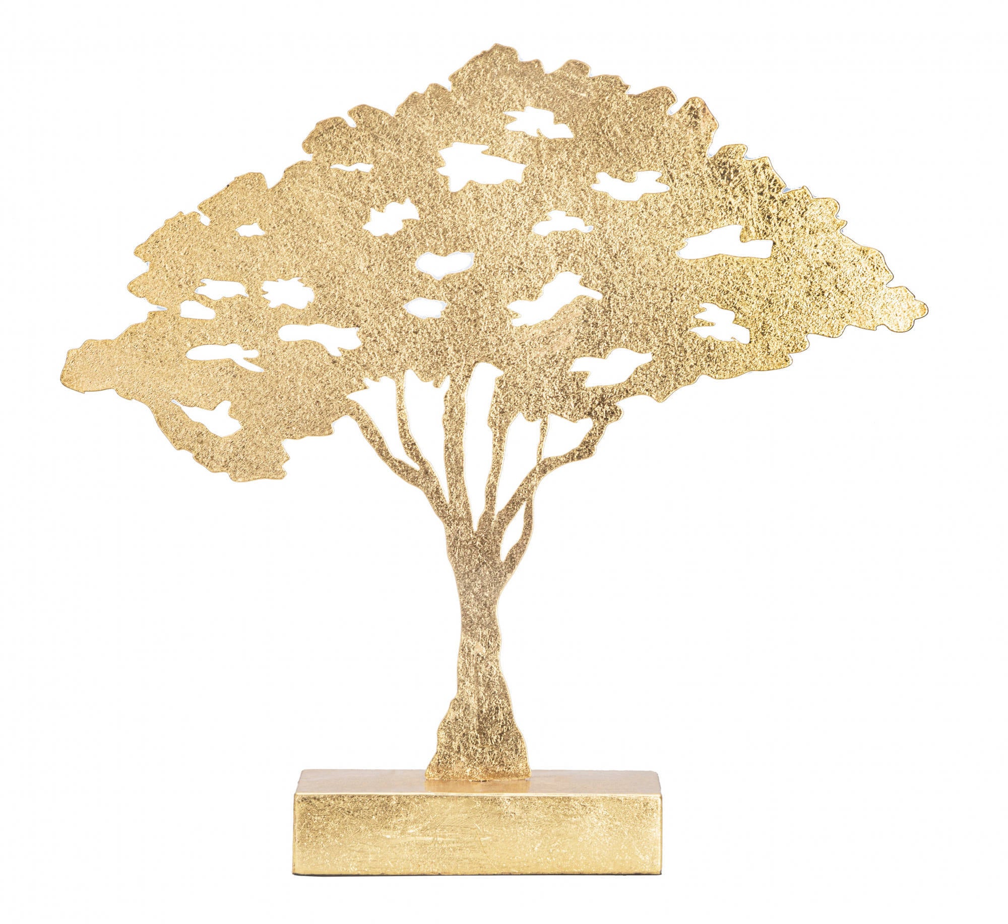 Pannello con albero, Struttura in ferro, Colore oro, 8 x 41.5 x 40.5 cm