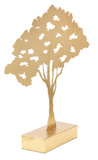 Pannello con albero, Struttura in ferro, Colore oro, 8 x 41.5 x 40.5 cm