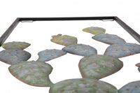 Pannello con cactus, Struttura in ferro, Colore verde, 2,5 x 90 x 31 cm