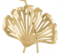 Pannello con foglie, Struttura in ferro, Colore oro, 3 x 90 x 31 cm