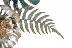 Decorazione da parete, Ferro, Con fantasia floreale, Misure: 66 x 4 x 98 cm
