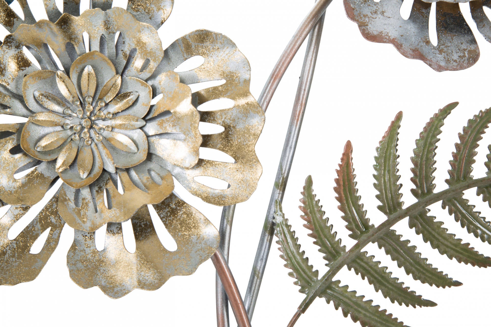 Decorazione da parete, Ferro, Con fantasia floreale, Misure: 66 x 4 x 98 cm